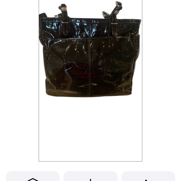 Coach Black Shoulder Bag with Monogram and Silver Hardware - Picture 3 of 5